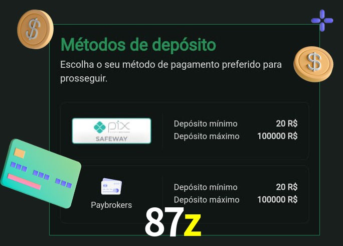 O cassino 87z oferece uma grande variedade de métodos de pagamento